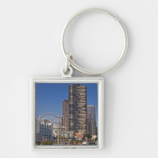 Blick auf den Marinepier von Chicago Schlüsselanhänger (Vorne)
