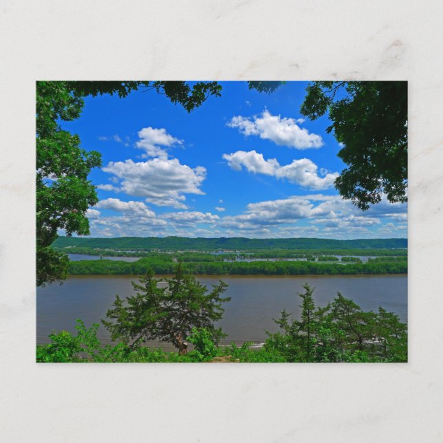 Blick auf den Mighty Mississippi Postkarte (Vorderseite)
