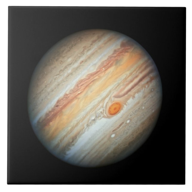 Blick auf den Planeten Jupiter (Hubble-Teleskop) Fliese (Vorderseite)