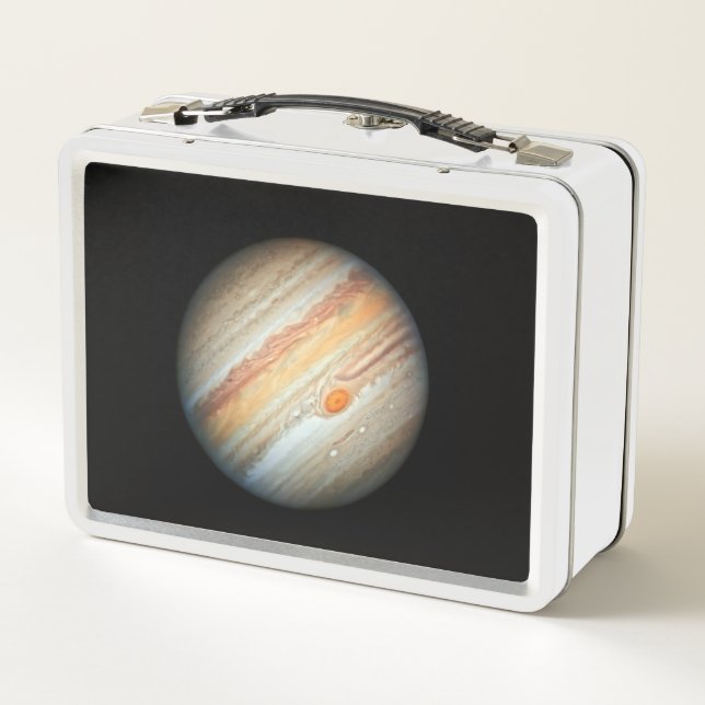 Blick auf den Planeten Jupiter (Hubble-Teleskop) Metall Brotdose (Rückseite)