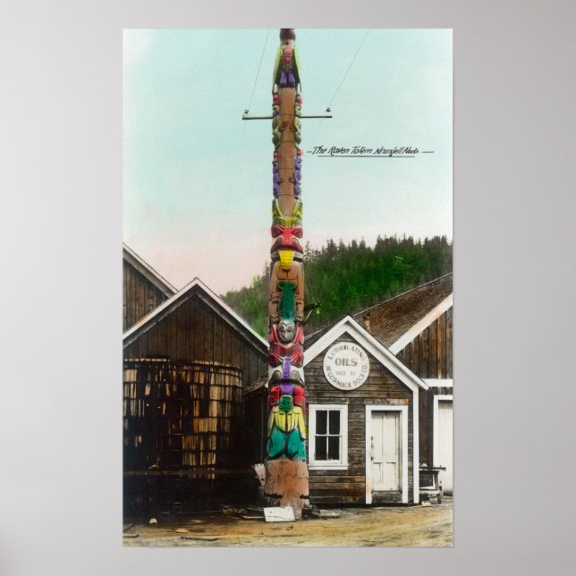 Blick auf den Raven TotempoleWrangell, AK Poster (Vorne)