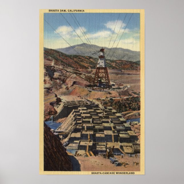 Blick auf den Shasta-Damm Poster (Vorne)
