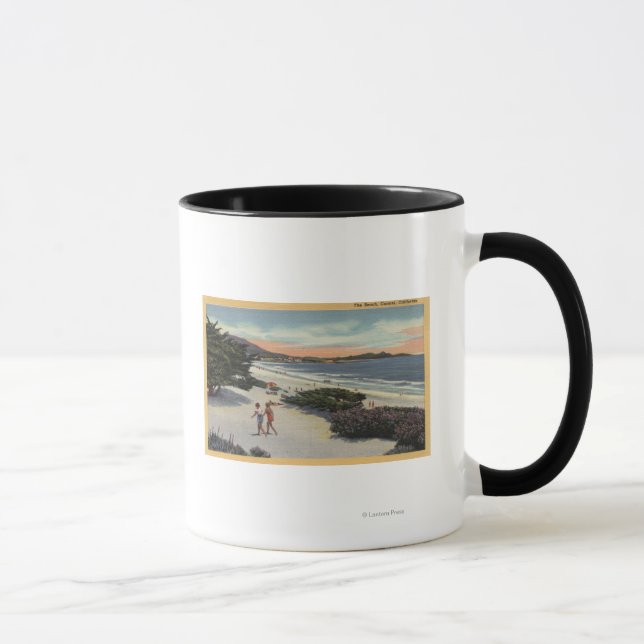 Blick auf den Strand, Sonnenbader zu Fuß Tasse (Rechts)