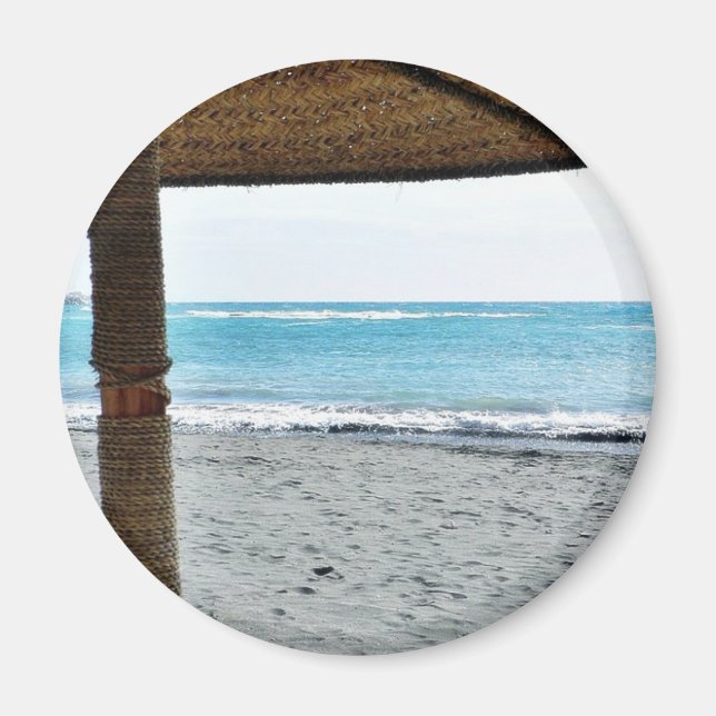 Blick auf den Strand unter dem Sonnenschirm Magnet (Vorne)