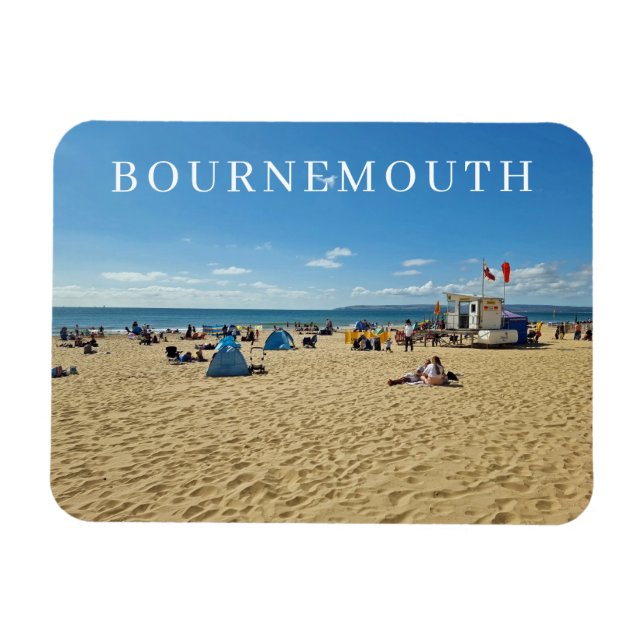 Blick auf den Strand von Bournemouth Kühlschrankma Magnet (Horizontal)