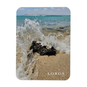 Blick auf den Strand von Lobos Kühlschrankmagnet Magnet