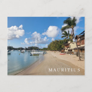 Blick auf den Strand von Mauritius Grand Baie auf Postkarte