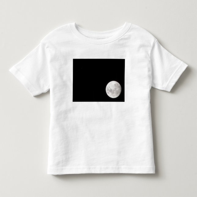 Blick auf den Vollmond, zeigt auch Mars Kleinkind T-shirt (Vorderseite)