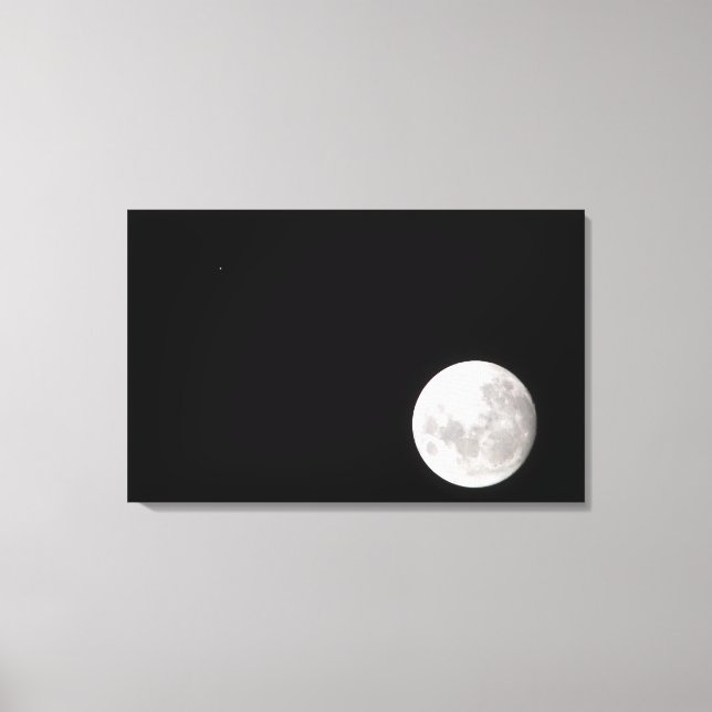 Blick auf den Vollmond, zeigt auch Mars Leinwanddruck (Vorderseite)