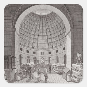 Blick auf den Weizenmarkt und die Cupola Quadratischer Aufkleber