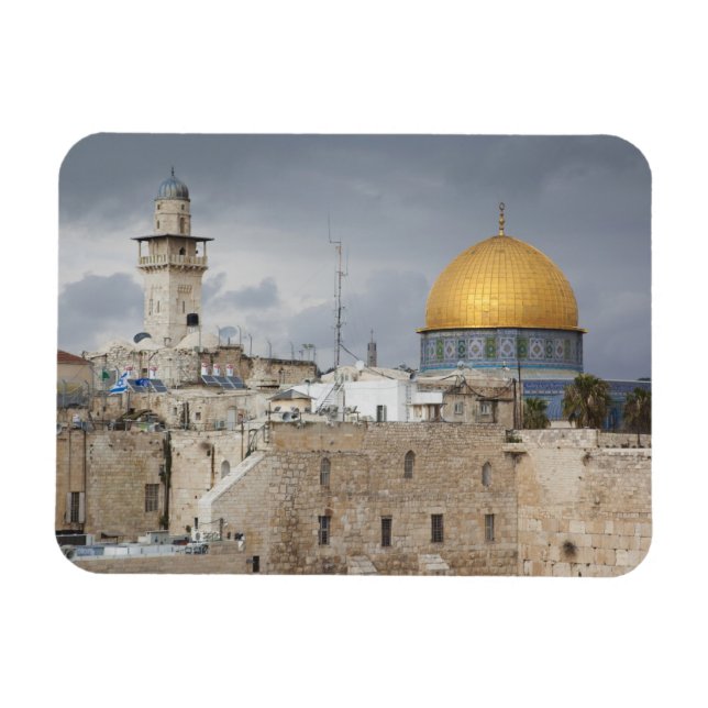 Blick auf den Western Wall Plaza, späten Nachmitta Magnet (Horizontal)