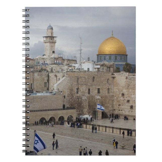 Blick auf den Western Wall Plaza, späten Nachmitta Notizblock (Vorderseite)