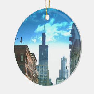 Blick auf den Willis Tower Keramik Ornament