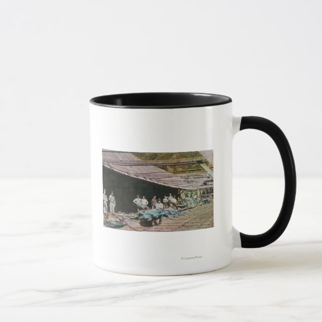 Blick auf die Arbeiter im Spatenbruch von Eureka Tasse (Rechts)
