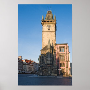 Blick auf die Astronomische Uhr in Prag Poster