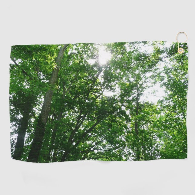 Blick auf die Bäume des Sommers Golfhandtuch (Horizontal)
