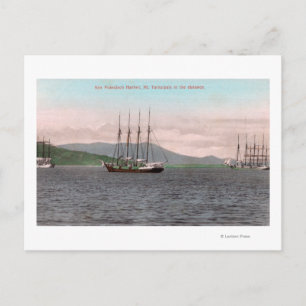 Blick auf die Bucht und den Berg Tamalpais Postkarte