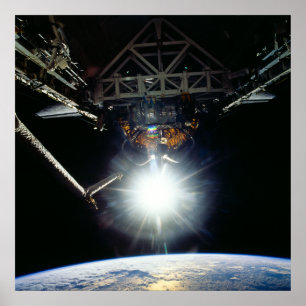 Blick auf die Erde aus dem Raumschiff "Endeavour" Poster