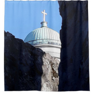 Blick auf die Esztergomer Basilika Duschvorhang