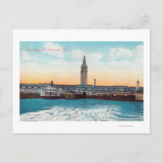 Blick auf die Fähre und den Turm Postkarte (Vorderseite)