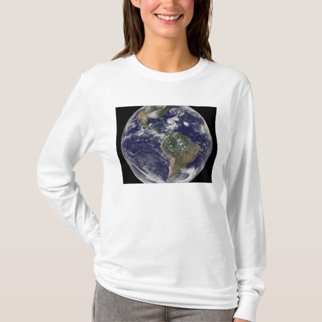 Blick auf die ganze Erde und vier Sturmsysteme T-Shirt (Vorderseite)