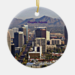 Blick auf die Innenstadt von Phoenix, Arizona Keramikornament