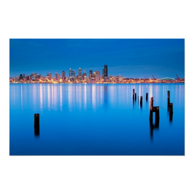 Blick auf die Innenstadt von Seattle Poster (Vorderseite)