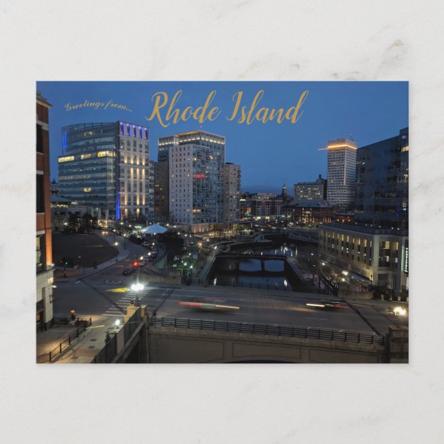 Blick auf die Insel Providence Rhode Postkarte (Vorderseite)