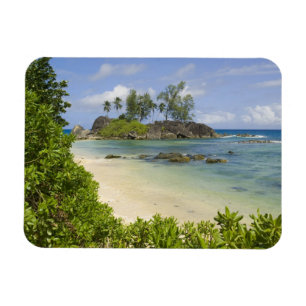 Blick auf die Küste auf Mahe Island Magnet