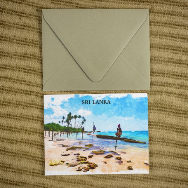 Blick auf die Küste Sri Lankas Postkarte (sri lanka tropical coastline postcard)