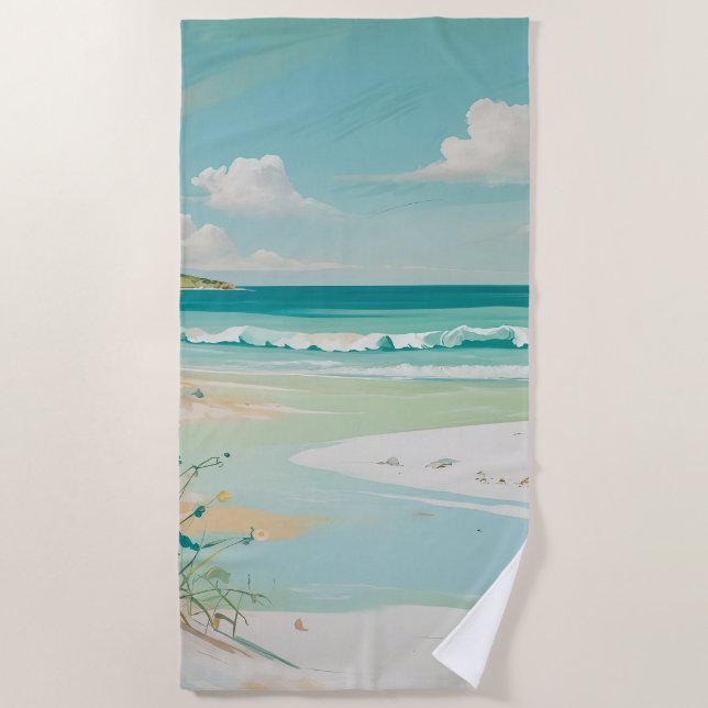 Blick auf die Küste Strandtuch (Vorderseite)