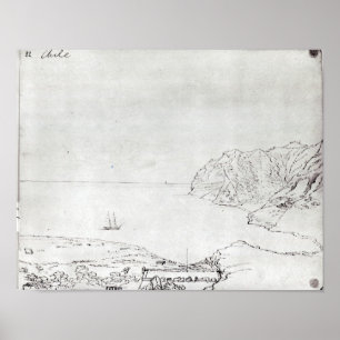 Blick auf die Küste vor dem Chile Poster
