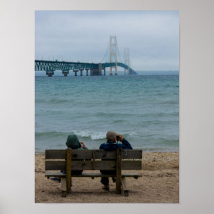 Blick auf die Mackinac-Brücke Poster
