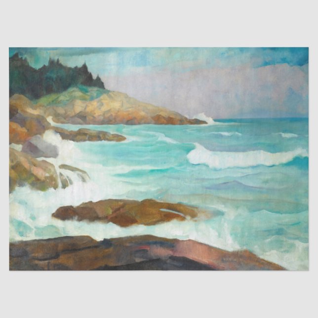 Blick auf die Maine Coast von Newell Convers Wyeth Seidenpapier (Vorderseite)