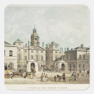 Blick auf die Pferdewächter von Whitehall Quadratischer Aufkleber