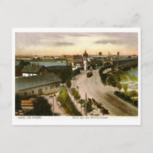 Blick auf die Rheinbrücke, Kehl, Deutschland Vinta Postkarte