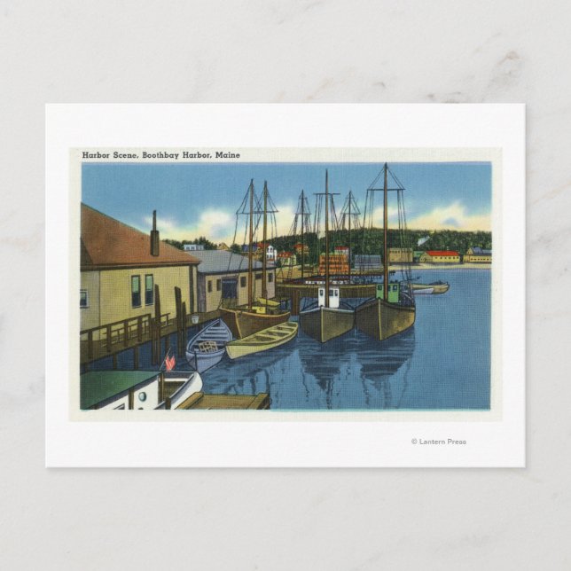 Blick auf die Segelboote im Hafen angedockt Postkarte (Vorderseite)