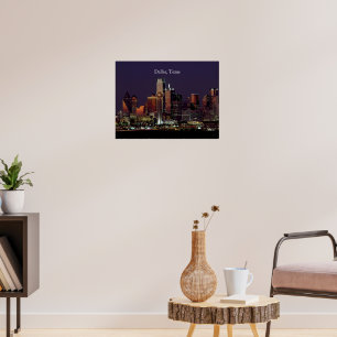 Blick auf die Skyline von Dallas, Texas, Poster