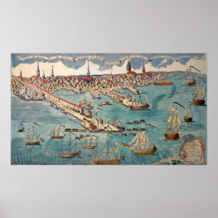 Blick auf die Stadt Boston Poster