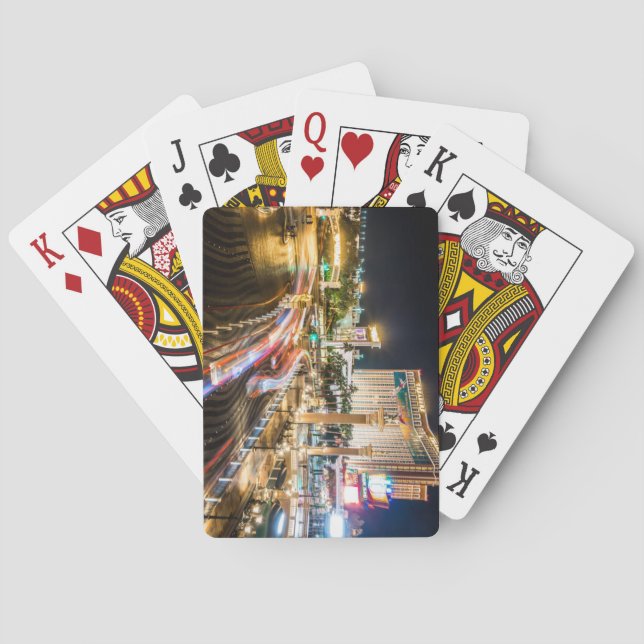 Blick auf die Straße Las Vegas Nevada im Abend Spielkarten (Rückseite)