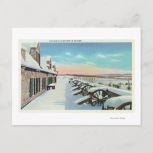 Blick auf die Südplattform im Winter Postkarte
