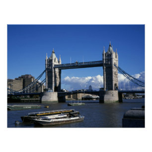 Blick auf die Tower Bridge aus den 1990er Jahren Poster