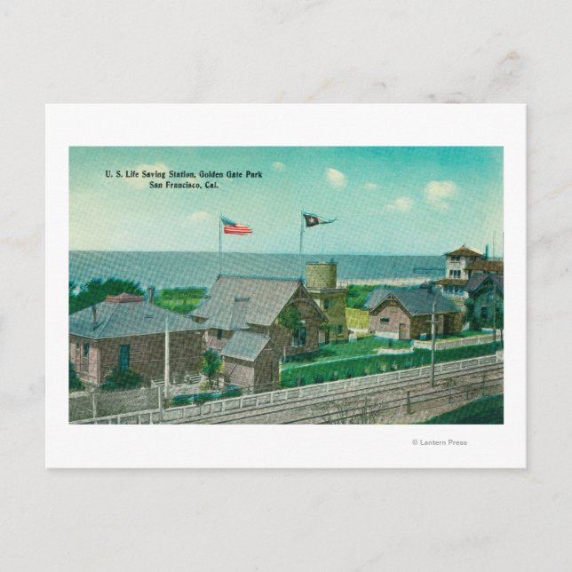 Blick auf die US Life Rettend Station, Golden Gate Postkarte (Vorderseite)