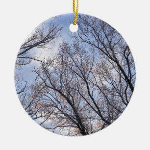 Blick auf die Wintermorgendliche Bäume Keramik Ornament