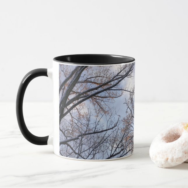 Blick auf die Wintermorgendliche Bäume Tasse (Mit Donut)
