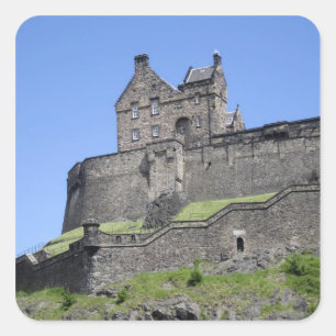 Blick auf Edinburgh Castle, Edinburgh, Schottland, Quadratischer Aufkleber