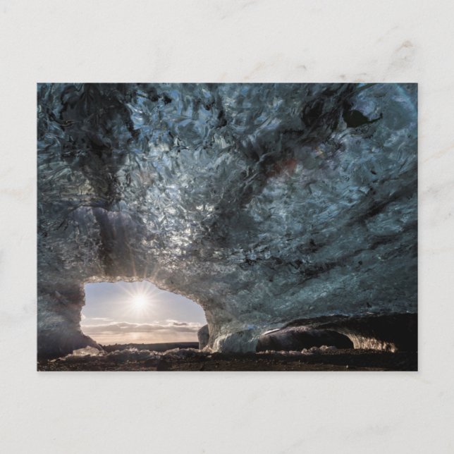 Blick auf eine Eishöhle, Island Postkarte (Vorderseite)
