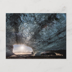 Blick auf eine Eishöhle, Island Postkarte
