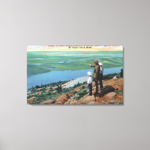 Blick auf einen Park Ranger und Jungen mit Blick n Leinwanddruck