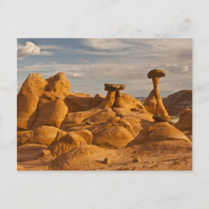 Blick auf erodierte Felsenpilze Postkarte
